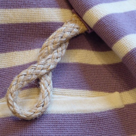 Moschino Cheap and Chic Ladies Lilac Cream Striped Knit Sweater Jacket USA SZ 10 - Picture 15 of 16